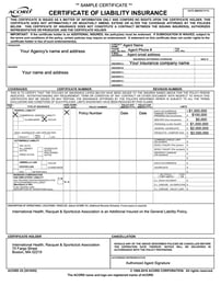 Sample IHRSA COI
